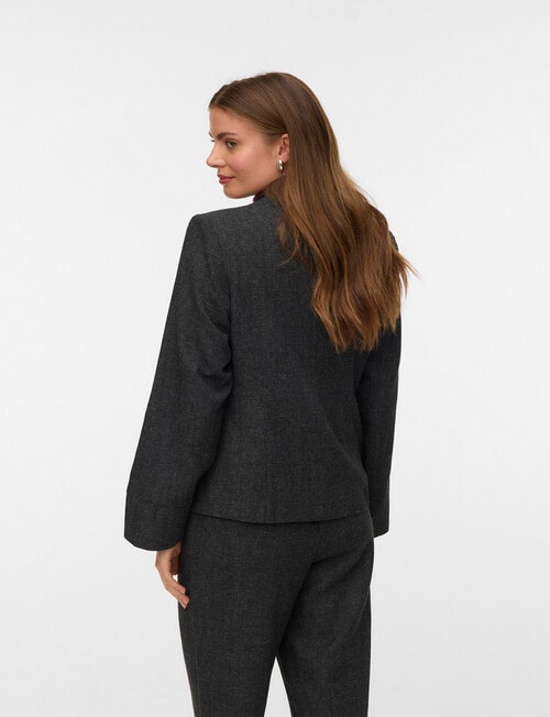 Vero Moda Thalia Long Sleeve Wrap Blazer, Dark Grey Melange product photo View 02 L