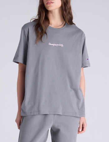 Champion Legacy Varsity Graphic Tee, Iron Ore Grey product photo