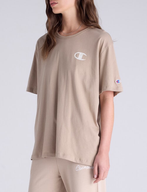 Champion Legacy Varsity Graphic Tee, Toasted Beige product photo View 02 L