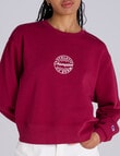 Champion Legacy Varsity Graphic Crew Pullover, Cranberry Tart product photo