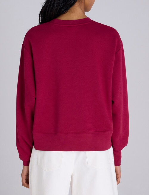 Champion Legacy Varsity Graphic Crew Pullover, Cranberry Tart product photo View 03 L