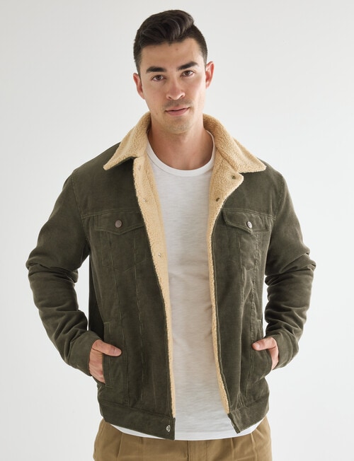 Gasoline Sherpa Cord Jacket, Khaki product photo
