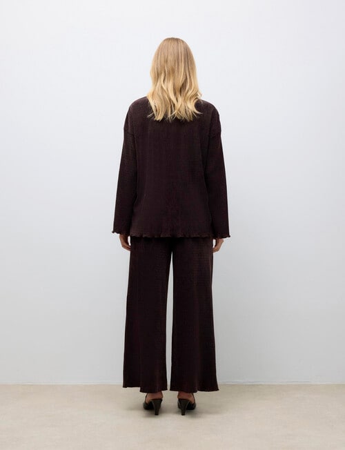Vero Moda Long Sleeve Oversized Shirt, Chocolate Plum product photo View 02 L