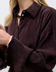Vero Moda Long Sleeve Oversized Shirt, Chocolate Plum product photo View 03 S