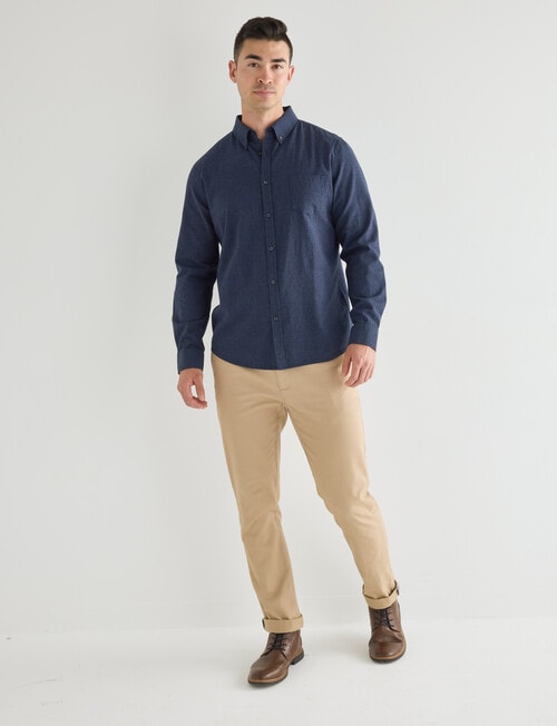 Gasoline Hatch Cotton Long Sleeve Shirt, Navy product photo View 03 L