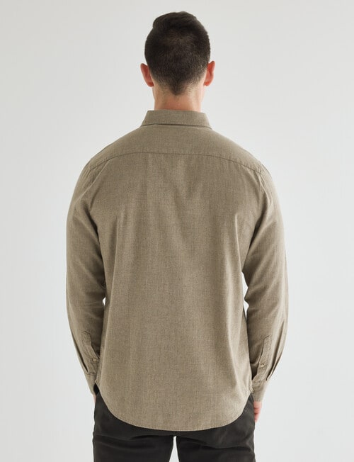 Gasoline Hatch Cotton Long Sleeve Shirt, Dark Oat product photo View 02 L