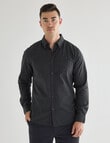 Gasoline Hatch Cotton Long Sleeve Shirt, Charcoal product photo