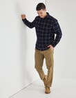 Gasoline Cord Check Long Sleeve Shirt, Navy product photo View 03 S