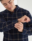 Gasoline Cord Check Long Sleeve Shirt, Navy product photo View 04 S