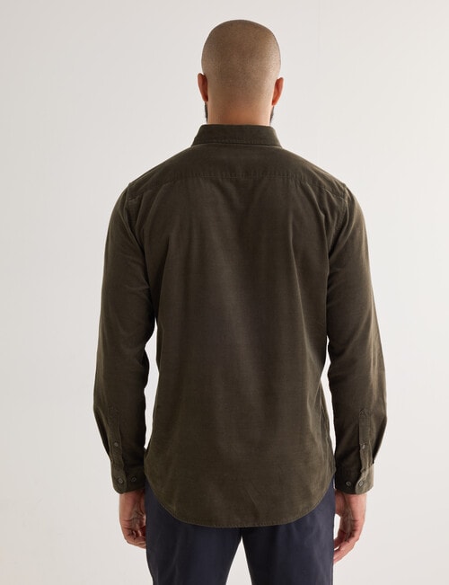 Gasoline Cord Long Sleeve Shirt, Green product photo View 02 L