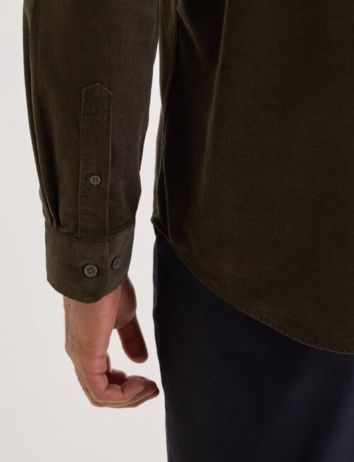 Gasoline Cord Long Sleeve Shirt, Green product photo View 05 L