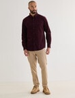 Gasoline Cord Long Sleeve Shirt, Wine product photo View 03 S