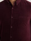 Gasoline Cord Long Sleeve Shirt, Wine product photo View 04 S