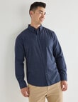 Gasoline Hatch Cotton Long Sleeve Shirt, Navy product photo