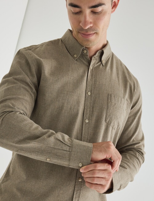Gasoline Hatch Cotton Long Sleeve Shirt, Dark Oat product photo View 04 L