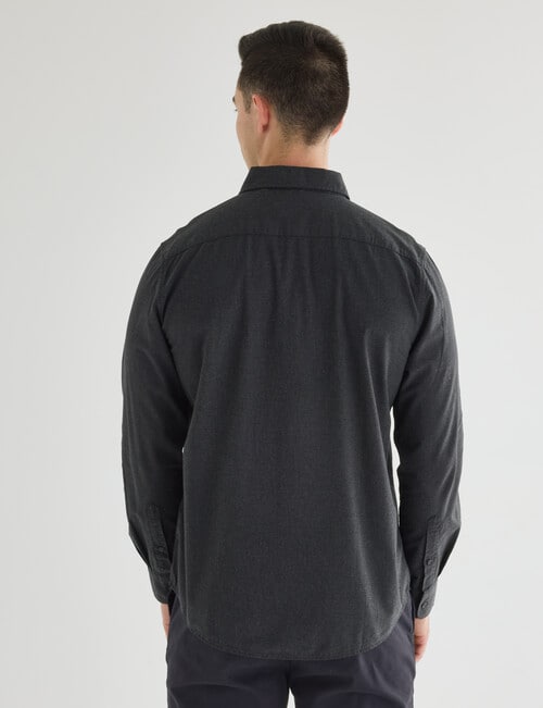 Gasoline Hatch Cotton Long Sleeve Shirt, Charcoal product photo View 02 L