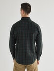 Gasoline Check Long Sleeve Shirt, Green product photo View 02 S