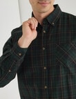 Gasoline Check Long Sleeve Shirt, Green product photo View 04 S