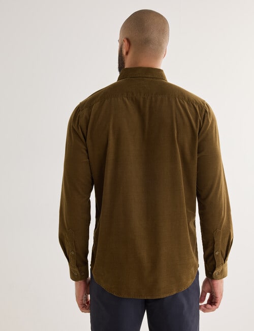 Gasoline Cord Long Sleeve Shirt, Coffee product photo View 02 L