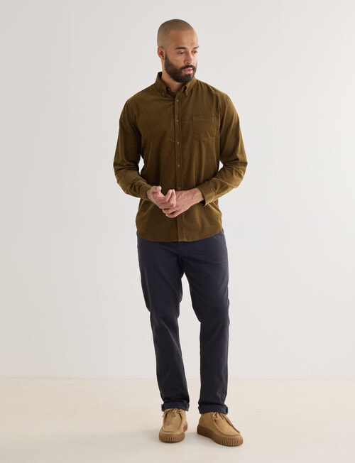 Gasoline Cord Long Sleeve Shirt, Coffee product photo View 03 L