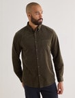 Gasoline Cord Long Sleeve Shirt, Green product photo