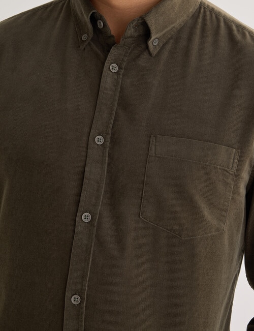 Gasoline Cord Long Sleeve Shirt, Green product photo View 04 L
