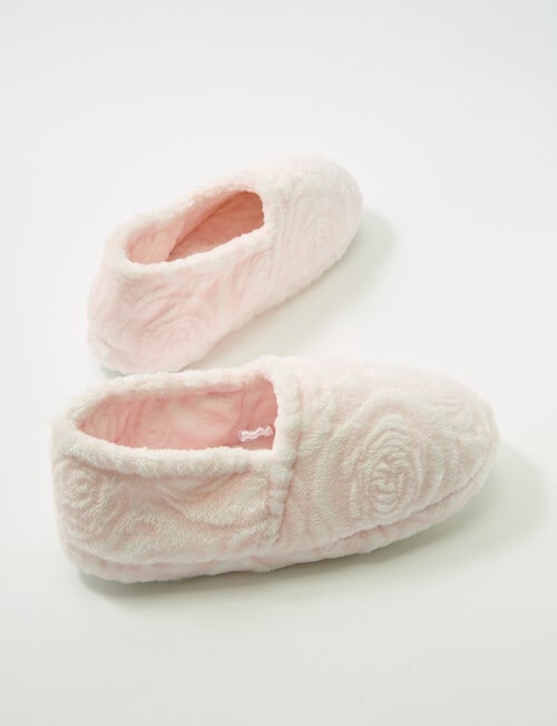 Ruby & Bloom Rose Burn-Out Fluffy Slipper, Pale Pink product photo View 02 L