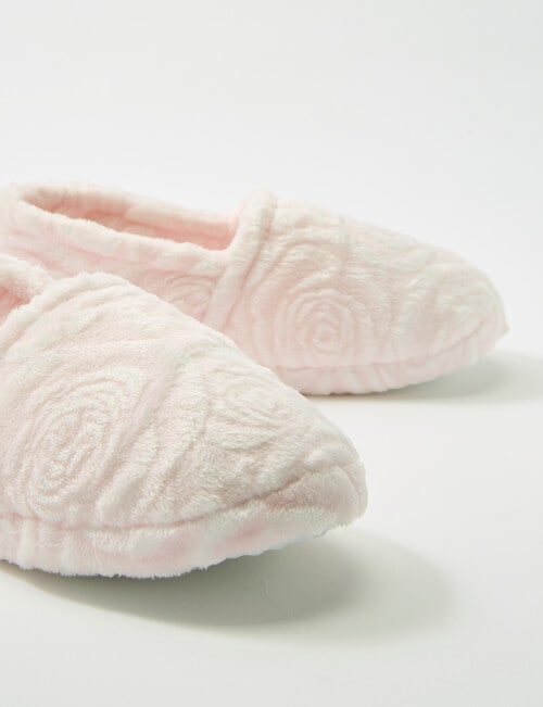 Ruby & Bloom Rose Burn-Out Fluffy Slipper, Pale Pink product photo View 03 L