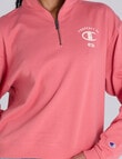 Champion Legacy Graphic Shop Quarter Zip Crew Pullover, Citrus Pink product photo View 04 S
