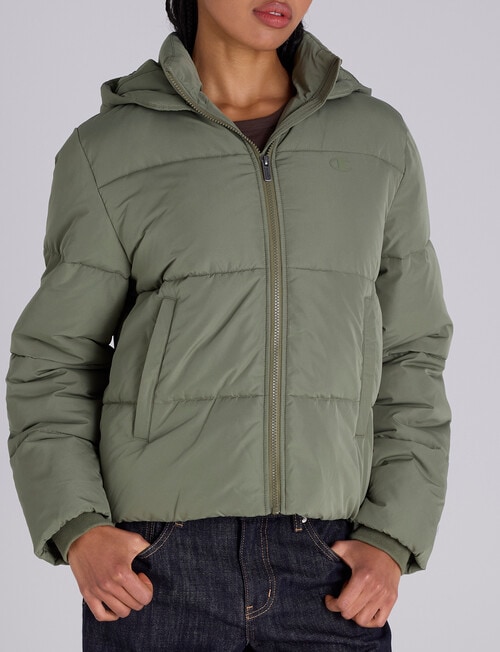 Champion Rochester Puffer Jacket, Fossil Leaf Green product photo