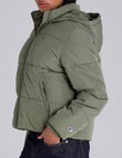 Champion Rochester Puffer Jacket, Fossil Leaf Green product photo View 02 S