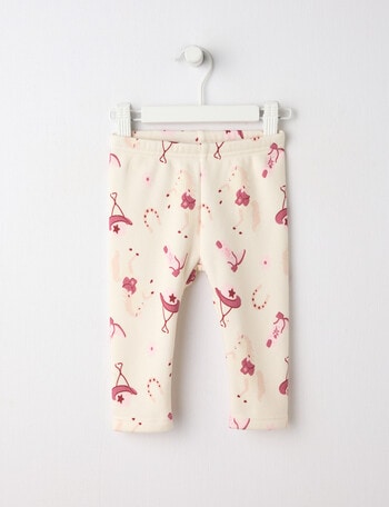 Teeny Weeny Boot Scooting Play Fleece Legging, Cream product photo