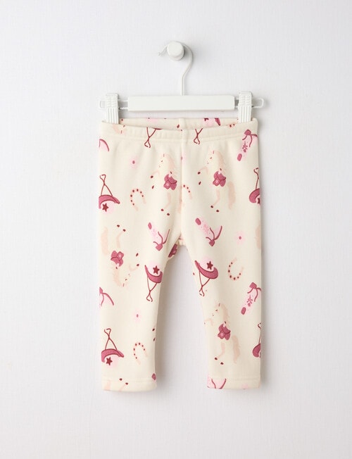 Teeny Weeny Boot Scooting Play Fleece Legging, Cream product photo