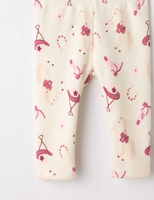 Teeny Weeny Boot Scooting Play Fleece Legging, Cream product photo View 02 L