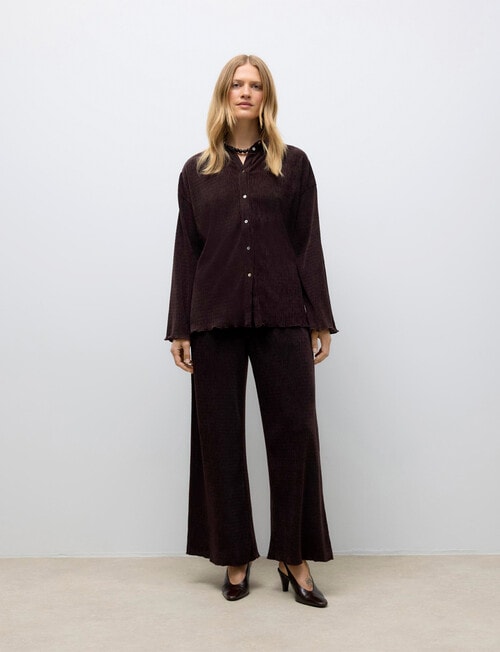 Vero Moda Wide Leg Pants, Chocolate Plum product photo View 04 L