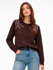 Vero Moda Tamra Long Sleeve Cardigan, Chocolate Torte product photo