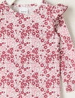 Teeny Weeny Boot Scooting Play Long Sleeve Floral Tee, Pink & Cherry product photo View 02 S