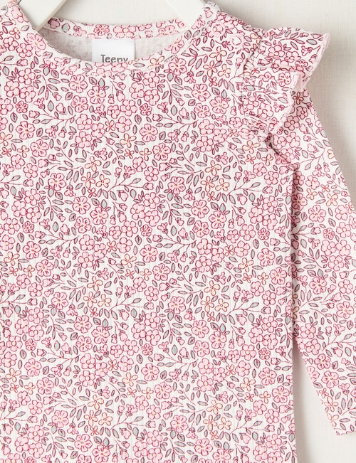 Teeny Weeny Boot Scooting Play Long Sleeve Floral Tee, Pink product photo View 02 L