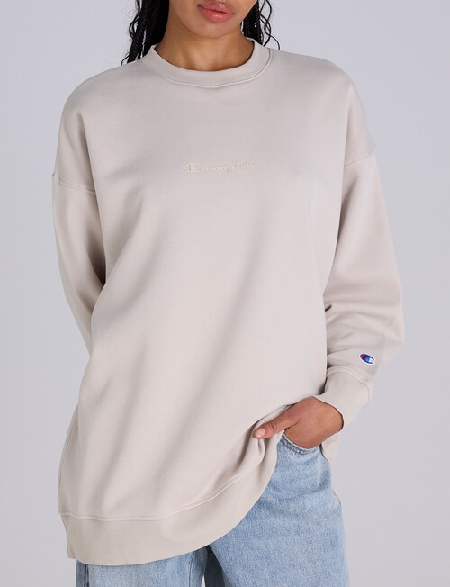 Champion Legacy Tonal Script Crew Pullover, Puddy Sand product photo