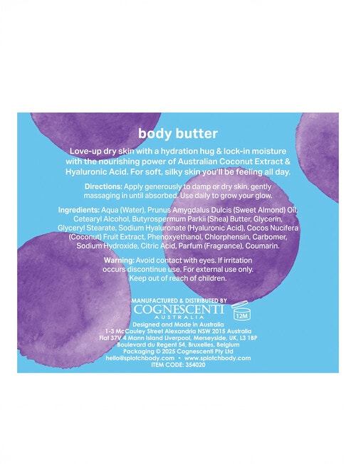 Splotch Coconut & Hyaluronic Butter Me Up Body Butter product photo View 02 L