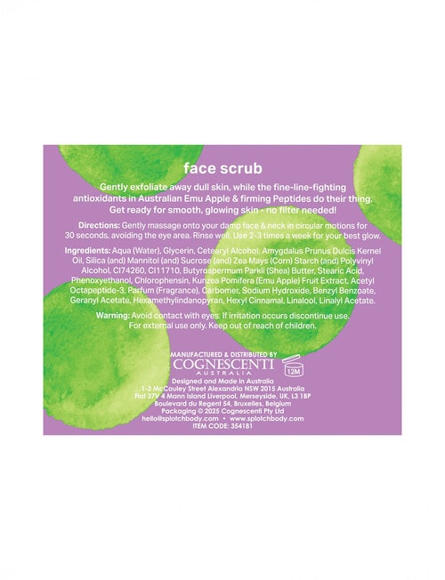 Splotch Emu Apple & Peptides Filter Perfect Face Scrub product photo View 02 L