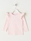 Teeny Weeny Boot Scooting Play Long Sleeve Yarn Dyed Tee, Pink product photo