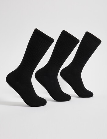 Gym Equipment Viscose Rayon from Bamboo Crew Sock, 3-Pack, Black product photo