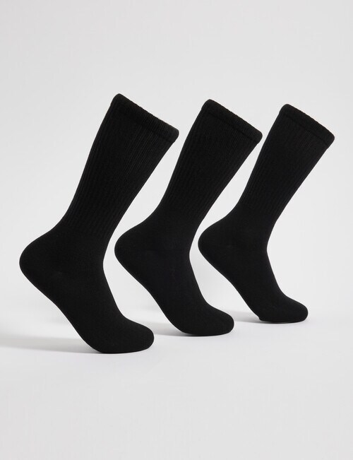 Gym Equipment Viscose Rayon from Bamboo Crew Sock, 3-Pack, Black product photo