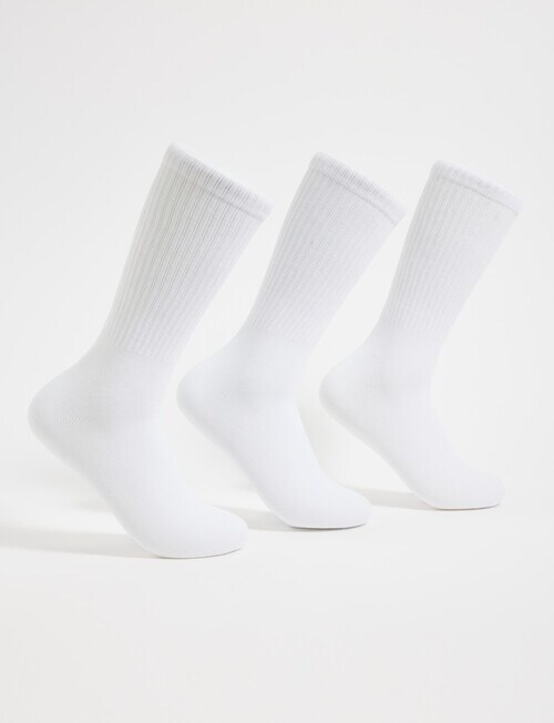 Gym Equipment Viscose Rayon from Bamboo Crew Sock, 3-Pack, White product photo