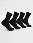 Gym Equipment Viscose Rayon from Bamboo Quarter Crew Sock, 4-Pack, Black product photo