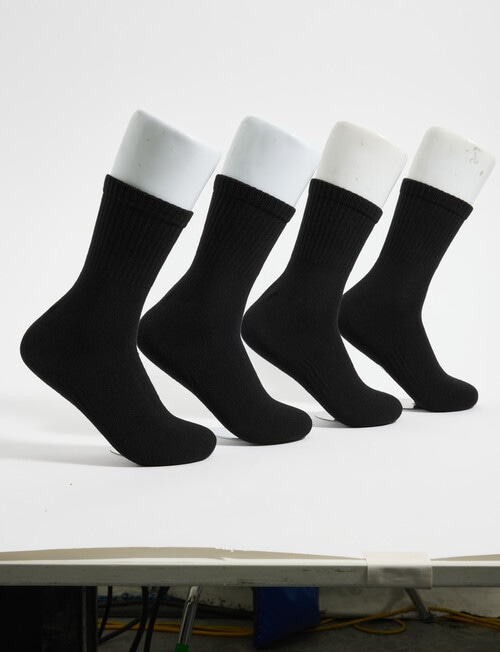 Gym Equipment Viscose Rayon from Bamboo Quarter Crew Sock, 4-Pack, Black product photo