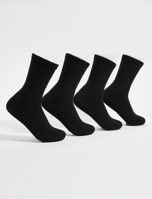 Gym Equipment Viscose Rayon from Bamboo Quarter Crew Sock, 4-Pack, Black product photo