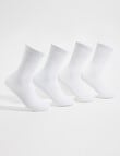Gym Equipment Viscose Rayon from Bamboo Quarter Crew Sock, 4-Pack, White product photo