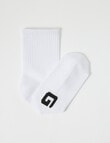 Gym Equipment Viscose Rayon from Bamboo Quarter Crew Sock, 4-Pack, White product photo View 03 S